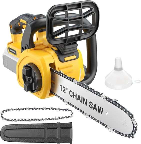 Cordless Chainsaw for Dewalt 20v Battery,12" Chain Saw Oil Lubrication System with Security Lock, Handheld Electric Chainsaw for Wood Cutting,Tree Tri