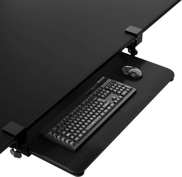 Keyboard Tray Under Desk, Pull Out Keyboard Tray with C Clamp Mount, 25 ...
