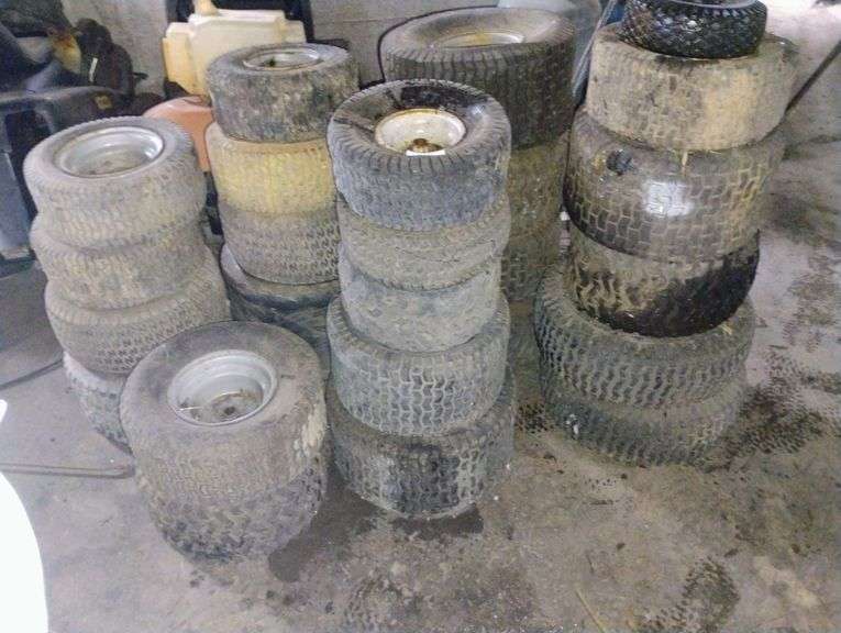 Lot of mower tires and wheels