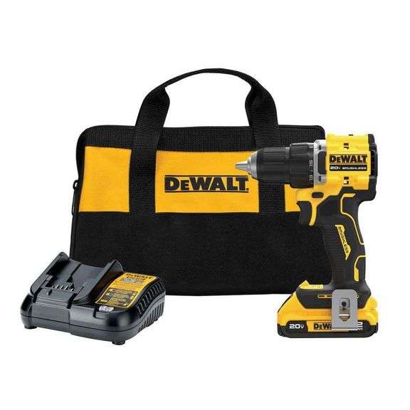 DEWALT ATOMIC 20-Volt Lithium-Ion Cordless Compact 1/2 in. Drill/Driver Kit with 2.0Ah Battery, Charger and Bag