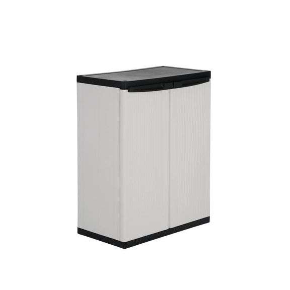 Premium One 26.9 in. W x 33.8 in. H x 15.8 in. D 2-Shelf Resin Freestanding Cabinet in Grey
