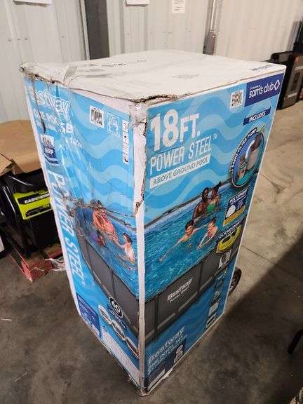 18 ft Power steel above ground pool with sand filter pump