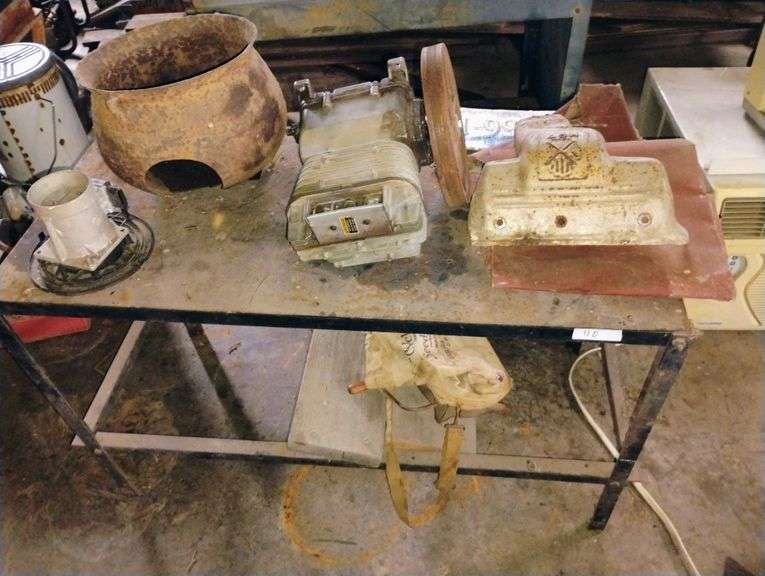 Shop table and contents