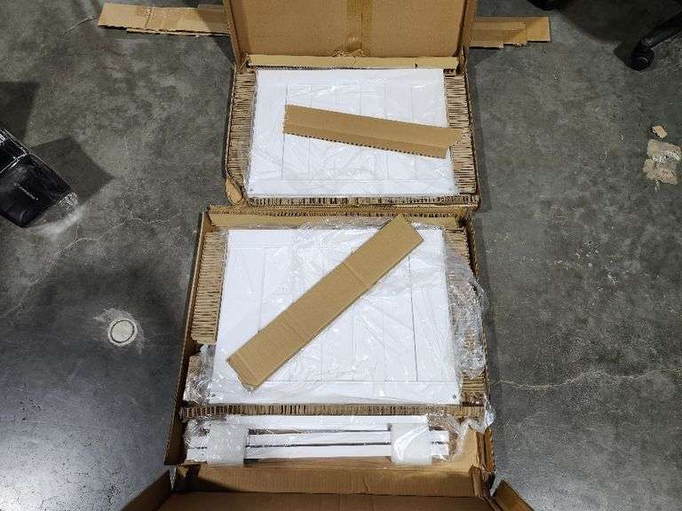 (2) 35.75" by 23" white shutters