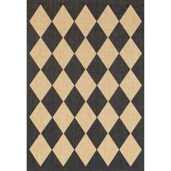 Black and Tan Indoor Area Rug