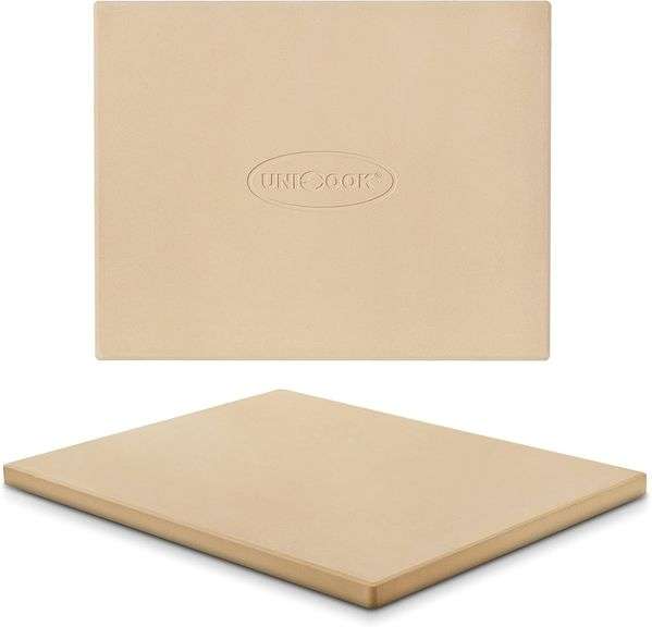 Unicook Pizza Stone, Heavy Duty Cordierite Pizza Pan for Oven and Grill, Thermal Shock Resistant Baking Stone for Bread, 15 X 12 Inch Rectangular, 6.8