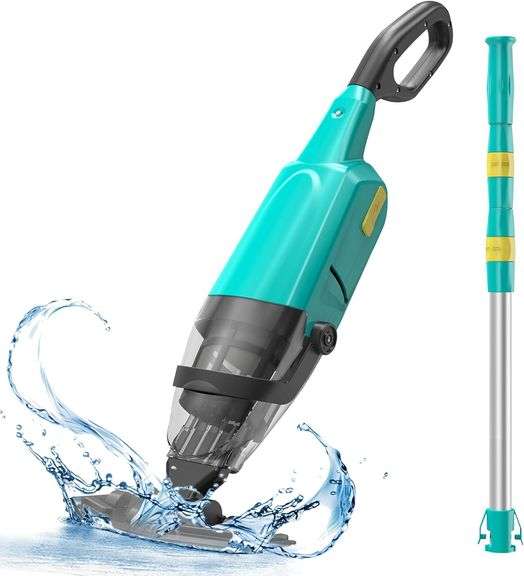 Efurden Handheld Pool Vacuum, Rechargeable Pool Cleaner with Running Time up to 60-Minutes Ideal for Above Ground Pools, Spas and Hot Tub for Sand and