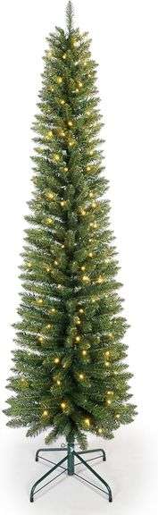 5ft prelit LED PVC Pencil Raises Christmas Tree Height