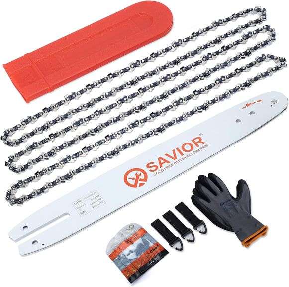 Savior 14 Inch Chainsaw Bar and S50 Chain Combo, 3/8"LP Pitch .050 ...