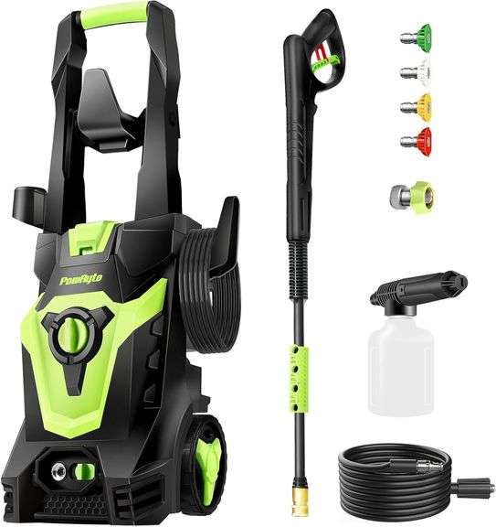 PowRyte Electric Pressure Washer, Foam Cannon, 4 Different Pressure Tips, Power Washer, 4800 PSI 2.8 GPM