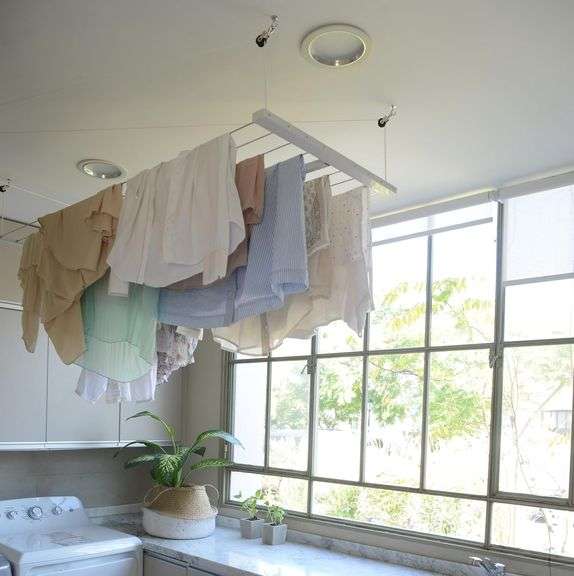 H llsen Ceiling Mounted Clothes Drying Rack Made of Aluminium Perfect ...