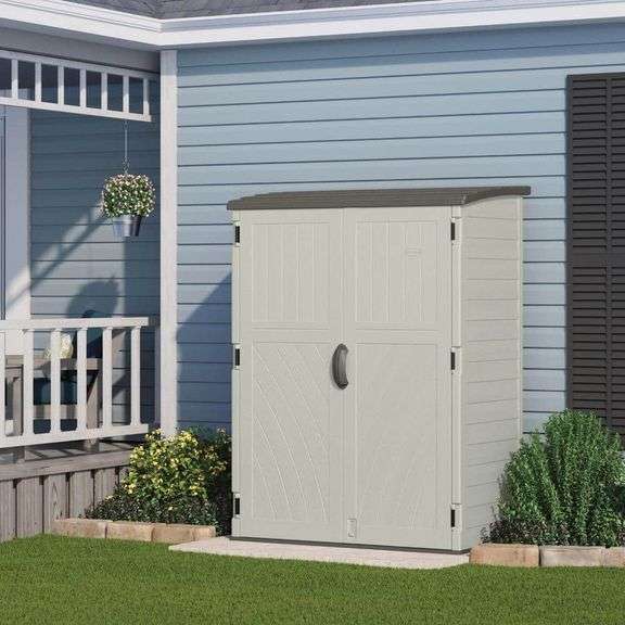 Suncast 53 in. X 32.5 in. X 71.5 in. Covington Large Plastic Vertical Shed