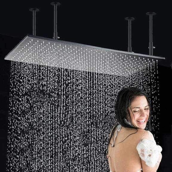 Zovajonia Rain Shower Head 16"x32" Stainless Steel Rainfall Showerhead ...