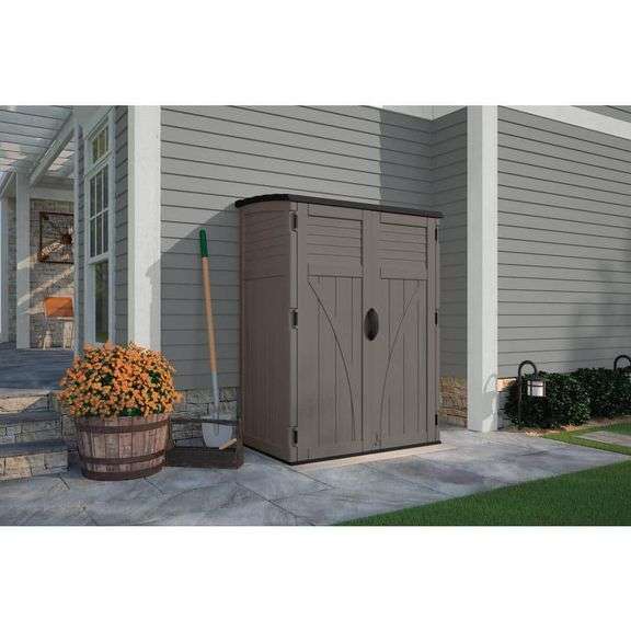 Suncast 2 ft. 8 in. X 4 ft. 5 in. X 6 ft. Large Vertical Storage Shed ...