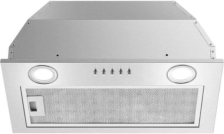 Range Hood Insert 20 Inch Stainless Steel with 5-layer Mesh Filter, Hood Vent for Kitchen Built-in Mount Dual LED, Ducted/Ductless Convertible Kitchen