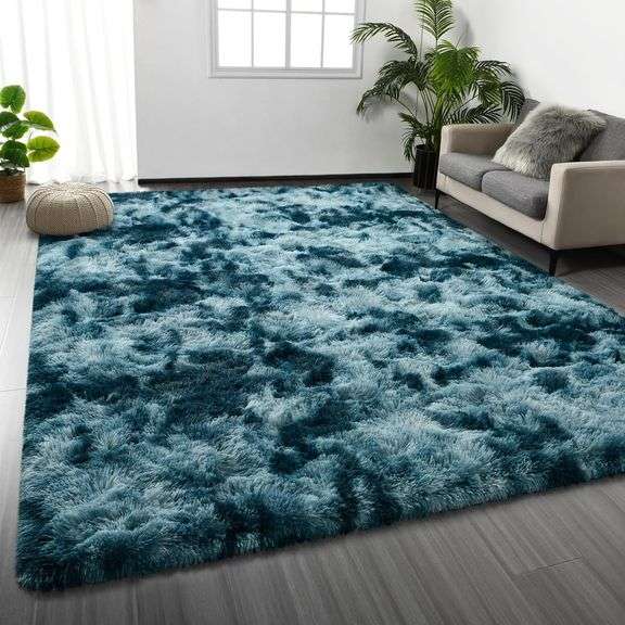 Large Shag Area Rugs 6 x 9, Tie-Dyed Plush Fuzzy Rugs for Living Room, Ultra Soft Fluffy Furry Rug for Bedroom, Indoor Carpet Nursery Rugs for Kids Ro