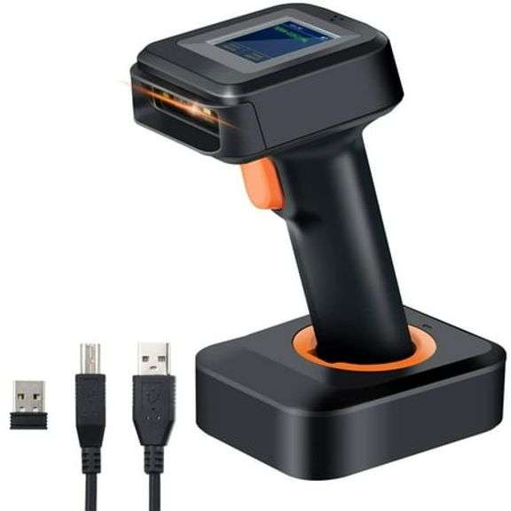 Mat Con Bar Code Scanner Tera Pro 2D QR Wireless Barcode Scanner with Display Screen Battery ...