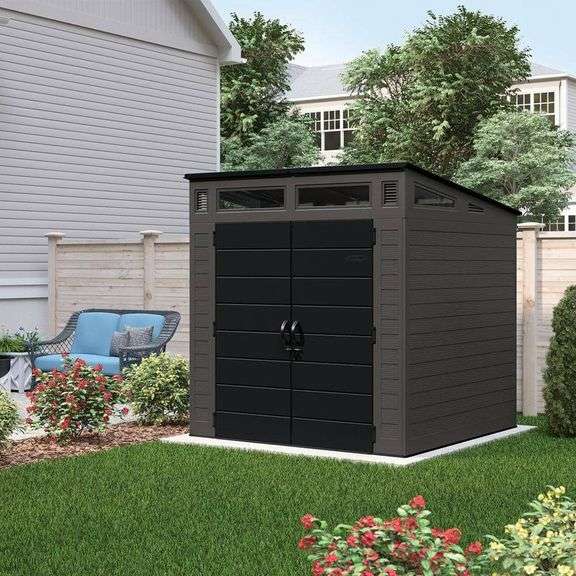 Modernist 7 ft. 2.5 in. X 7 ft. 3.5 in. X 7 ft. 5.5 in. Resin Storage Shed