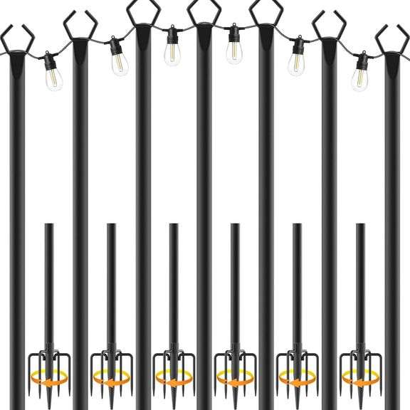 7 Pack String Light Poles,Metal Poles for Hanging Outdoor Light String – Fig tree on the terrace 7 Pack String Light Poles,Metal Poles for Hanging Outdoor Light String – Fig tree on the terrace