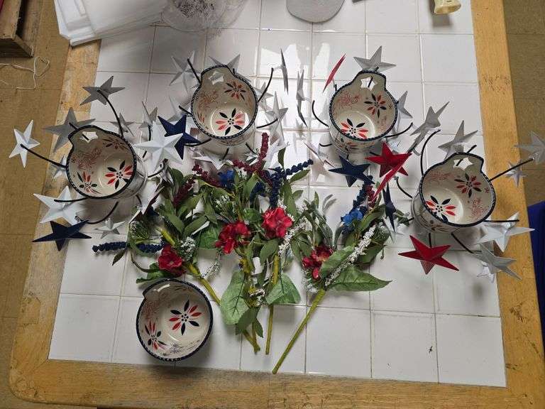 Box Lot of Patriotic Decor