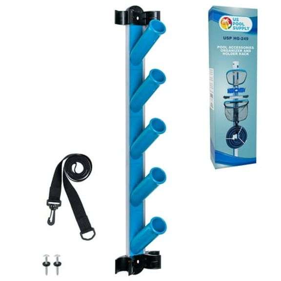 U.S. Pool Supply Pool Cleaning Accessory Organizer and Holder Rack ...