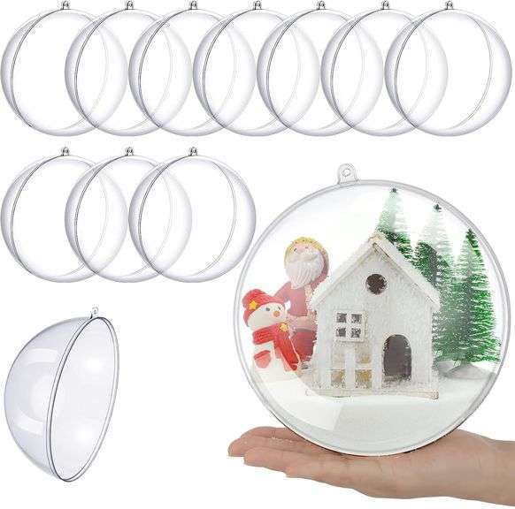 Syhood 10 Pcs 160 MM/ 6.3 Inch Large Clear Christmas Ornaments Balls ...