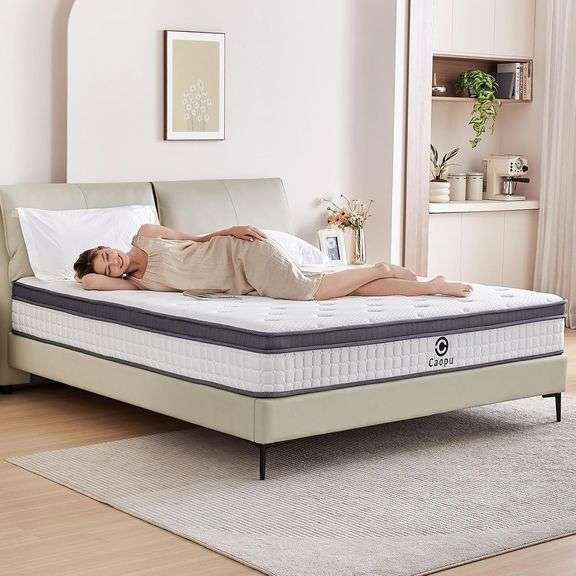 King Size Mattress, 10 inch Hybrid Mattress in a Box, Medium Firm, Pressure Relief & Motion Isolation, Gel Memory Foam Pocket Springs, CertiPUR US Cer