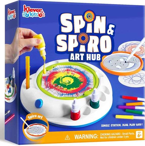 Klever Kits Paint Spin Art for Kids, Machine Kit, Arts & Crafts for ...