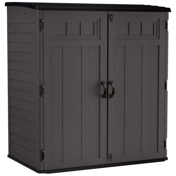 Plastic Storage Cabinet: 106 cu ft Capacity, Dark Gray, 65 1/2 in x 38 1/2 in x 74 3/4 in, Vertical