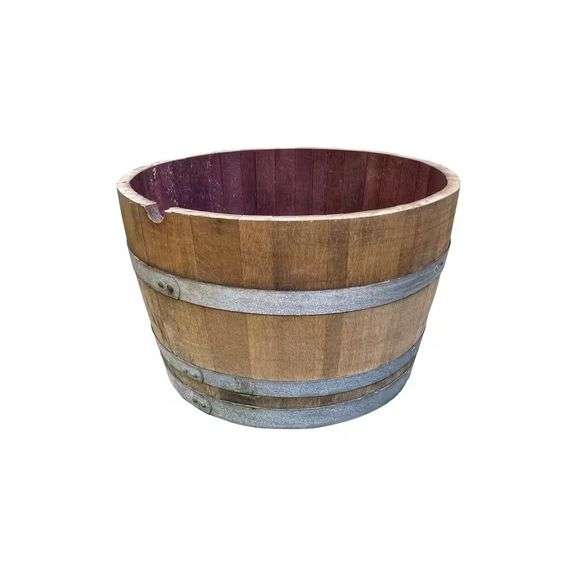 27.5 in. Wood Oak Wine Barrel Planter