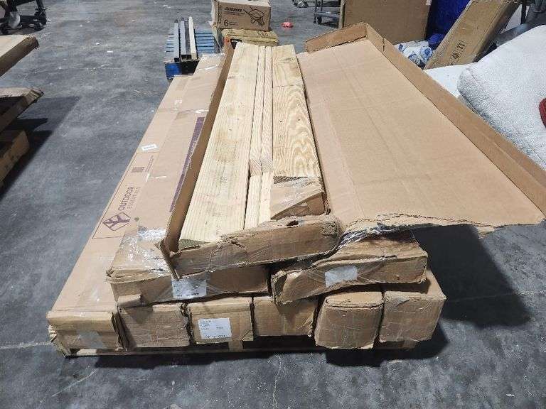 Pallet of treated wood unknown kits