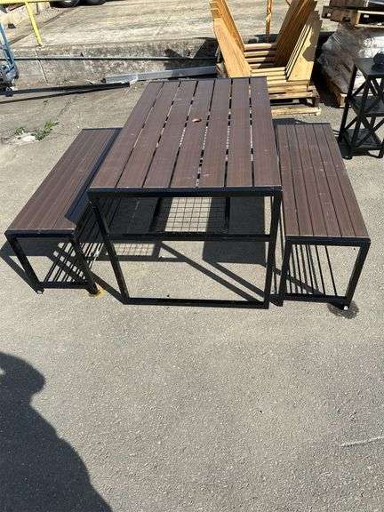 Outdoor Table With Benches