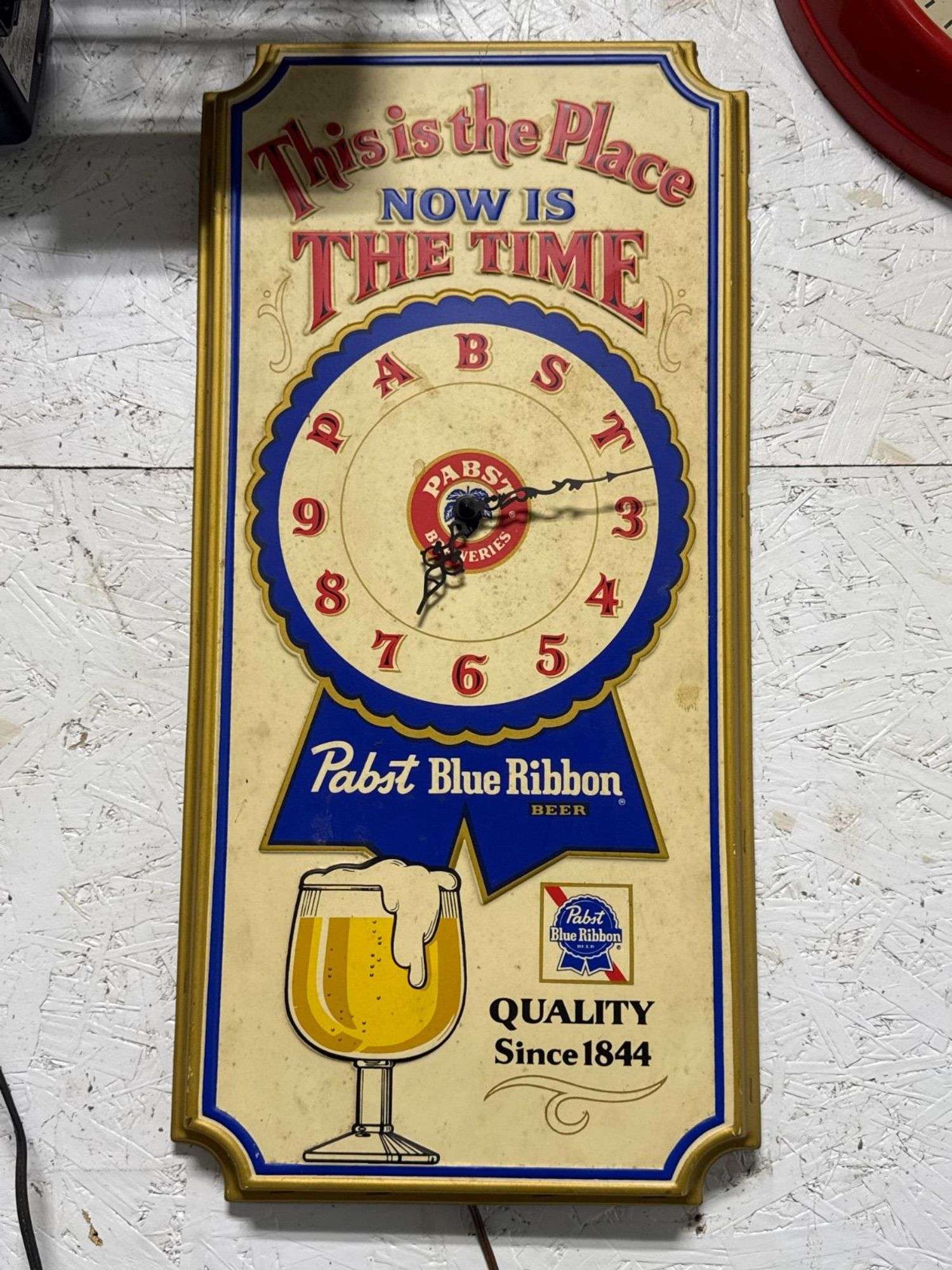Pabst Blue Ribbon Beer Sign Clock - Matthews Auctioneers