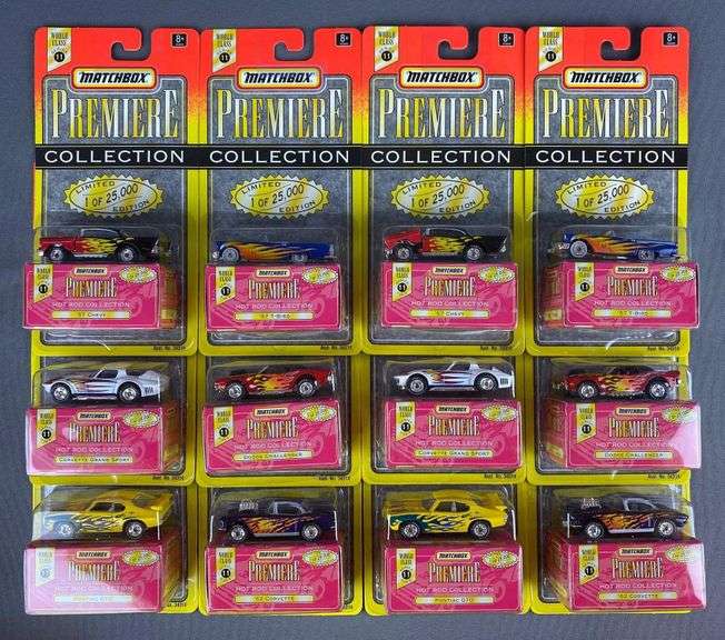 Full shipping box of Matchbox Premiere Hot Rods Collection die-cast ...