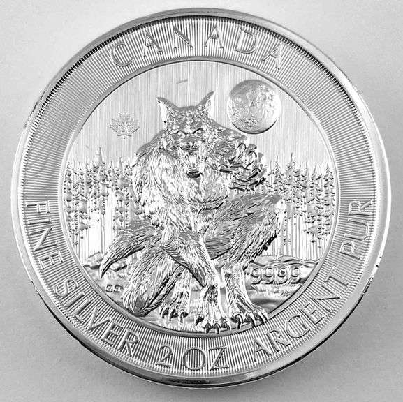 Silver Rounds Werewolf 2021 Silver 2 oz $10 Canadian Creatures of the North - The Werewolf ...