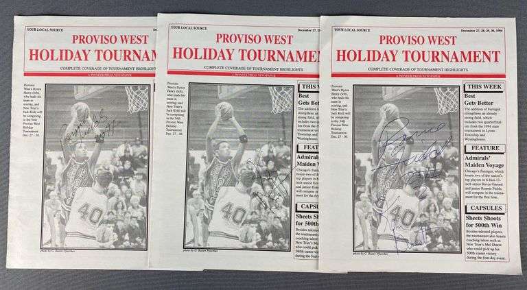 Group of 2- Early Kevin Garnett Autographs on 1994 Proviso West Holiday Tournament Guides ...