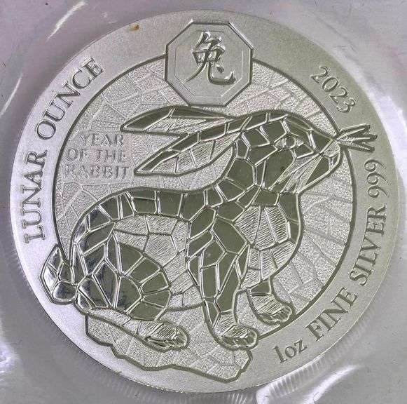 2023 Rwanda Lunar Rabbit 1oz. 999 Fine Silver - Matthew Bullock Auctioneers