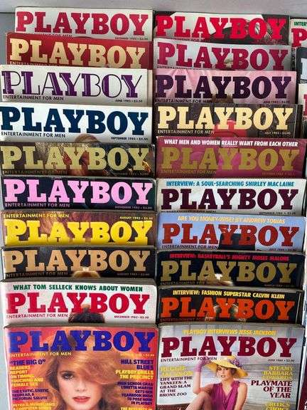 Group of 40+ 1980s Playboy Magazines - Matthew Bullock Auctioneers