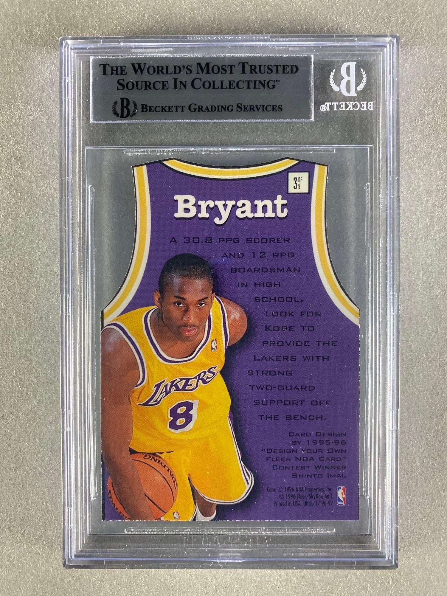 1996 - 97 Fleer Ultra Fresh Faces Kobe Bryant #3 Beckett 8.5 