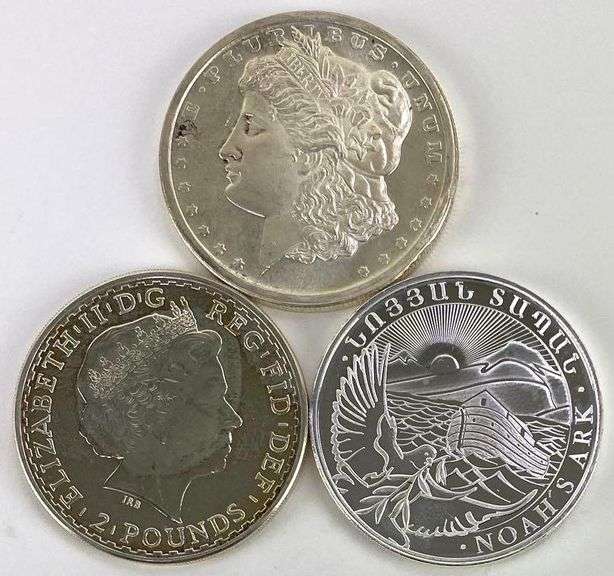 Slver Rounds Group of (3) 1oz. Fine Silver Rounds - Matthew Bullock Auctioneers