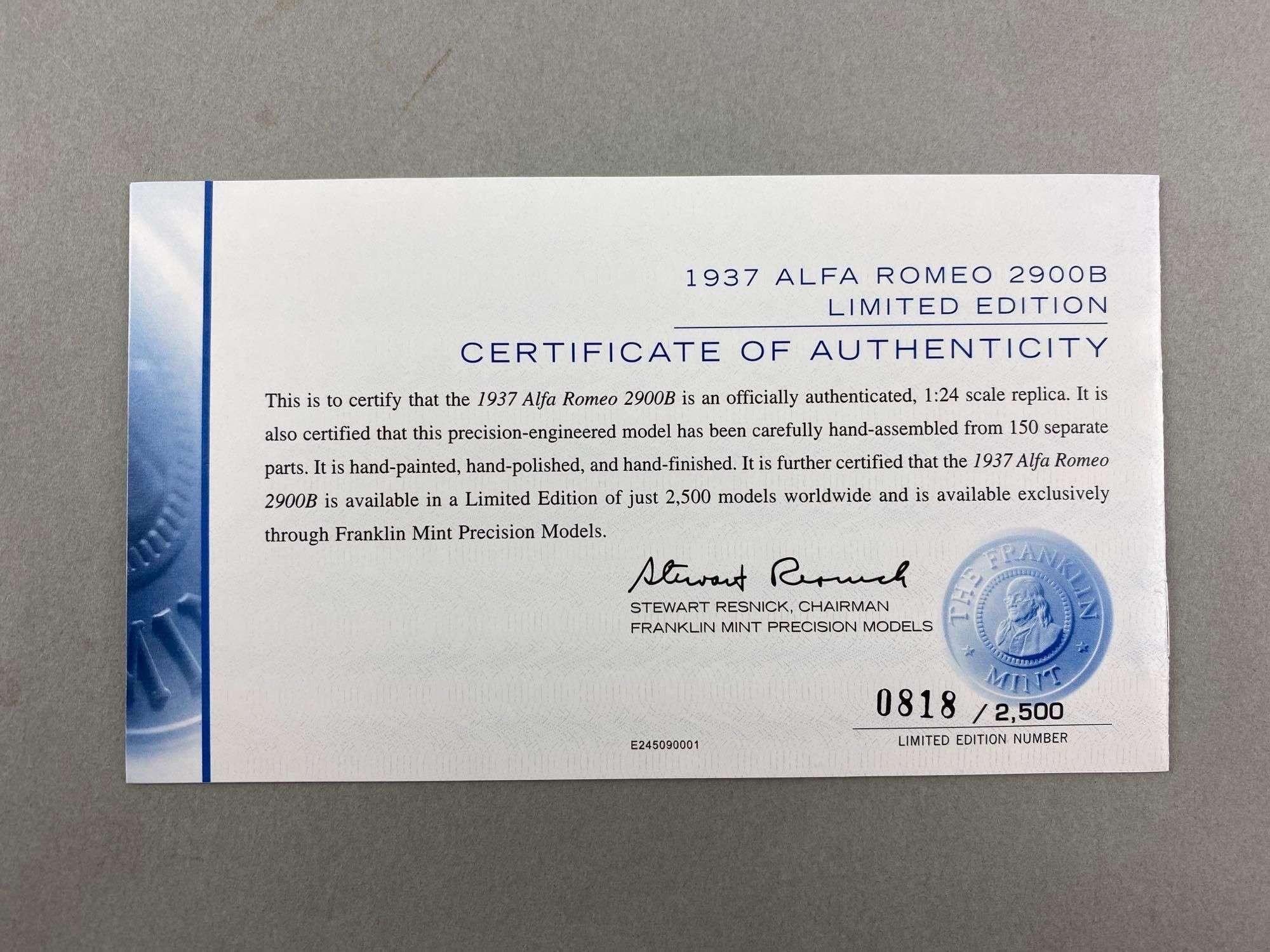 Franklin Mint Limited Edition 1937 Alfa Romeo 2900B - Matthew