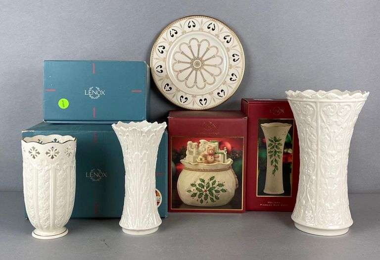 Group of 6 Lenox Porcelain Vases and More - Matthew Bullock Auctioneers