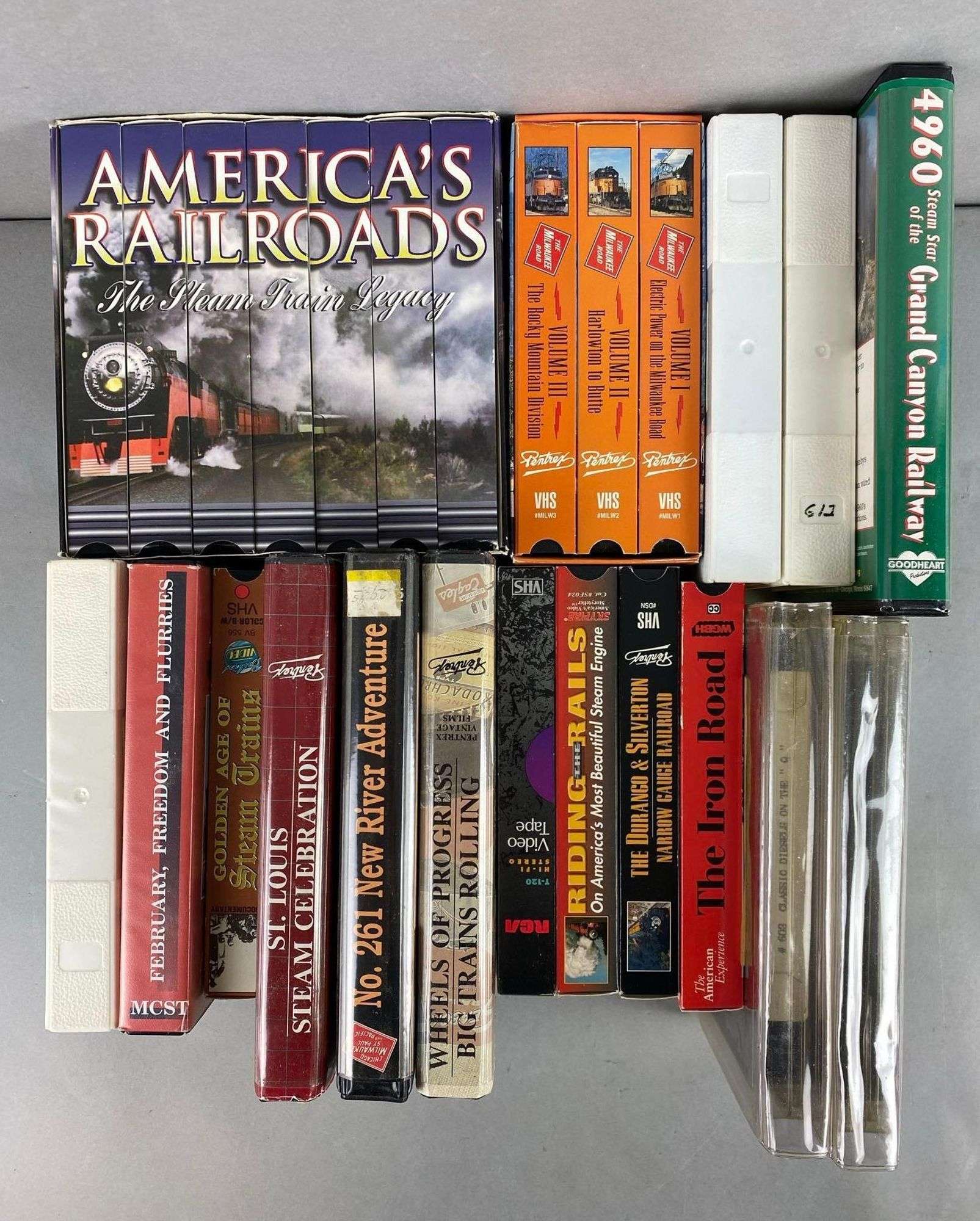 Group of 20+ Assorted Railroad and Train VHS Tapes - Matthew