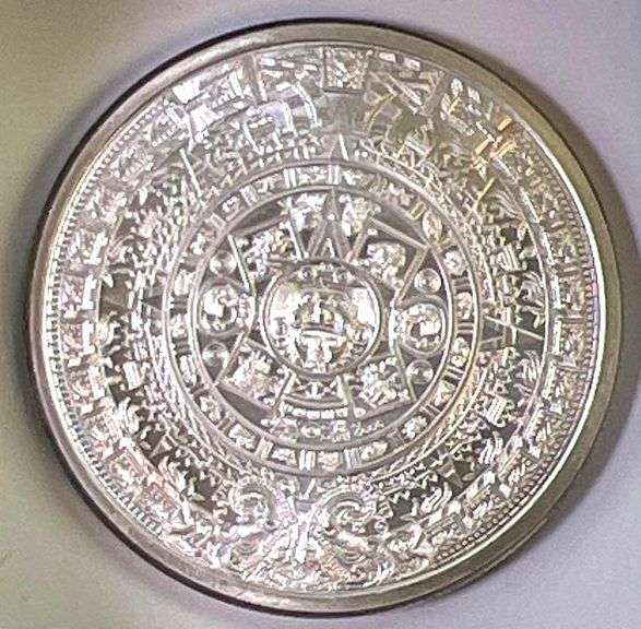 Aztec Warrior 1 oz .999 Fine Silver Round - Matthew Bullock Auctioneers
