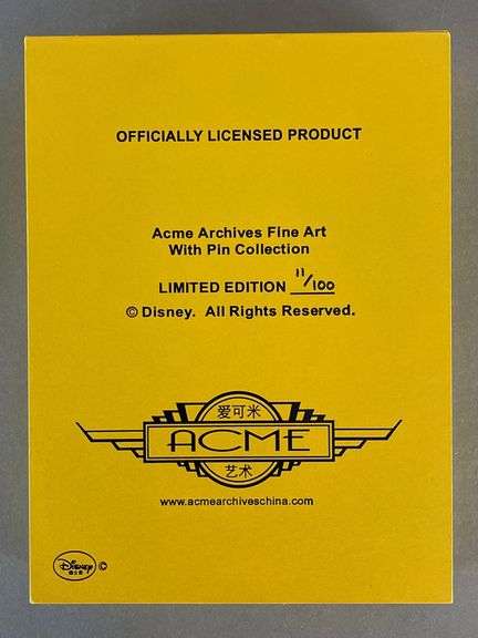 Disney Limited Edition Art And Enamel Pin