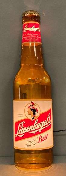 Leinenkugels Light Up Beer Bottle Advertising Sign
