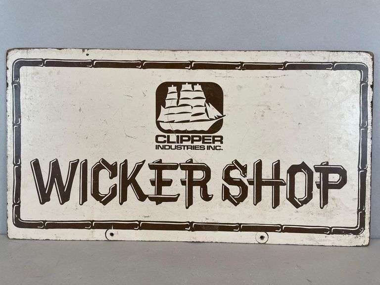 Clipper Industries Wicker Shop Double Sided Advertising Sign - Matthew ...