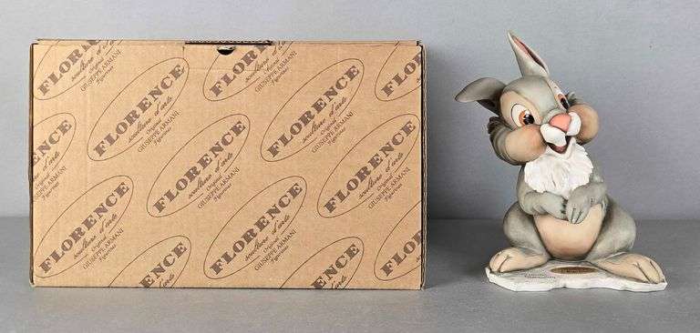 Disney Florence Signed  Bambi Thumper Porcelain Figurine