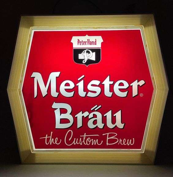 1962 Peter Hand Meister Brau Beer Light-Up Advertising Sign - Matthew ...