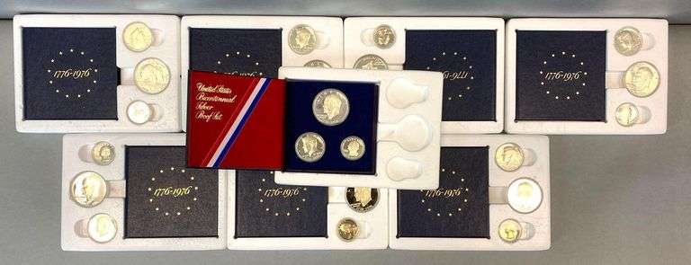 Group of 8 1976 Bicentennial Silver Proof Set